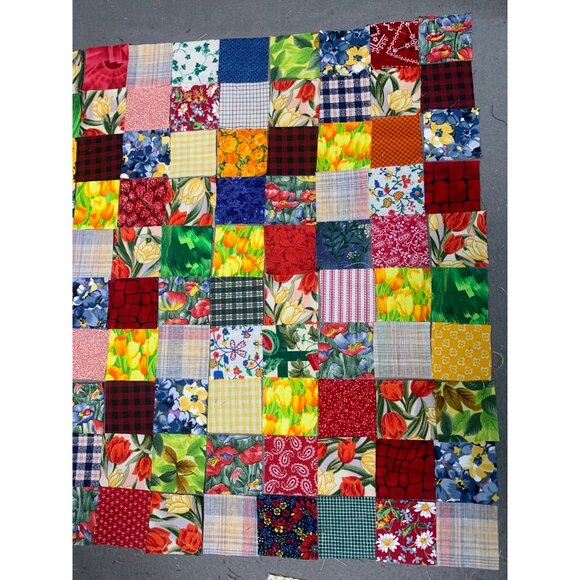 110 Precut 2" Cotton Squares Multi-Color Floral & Plaid Quilting Sew Fabric - Picture 4 of 6